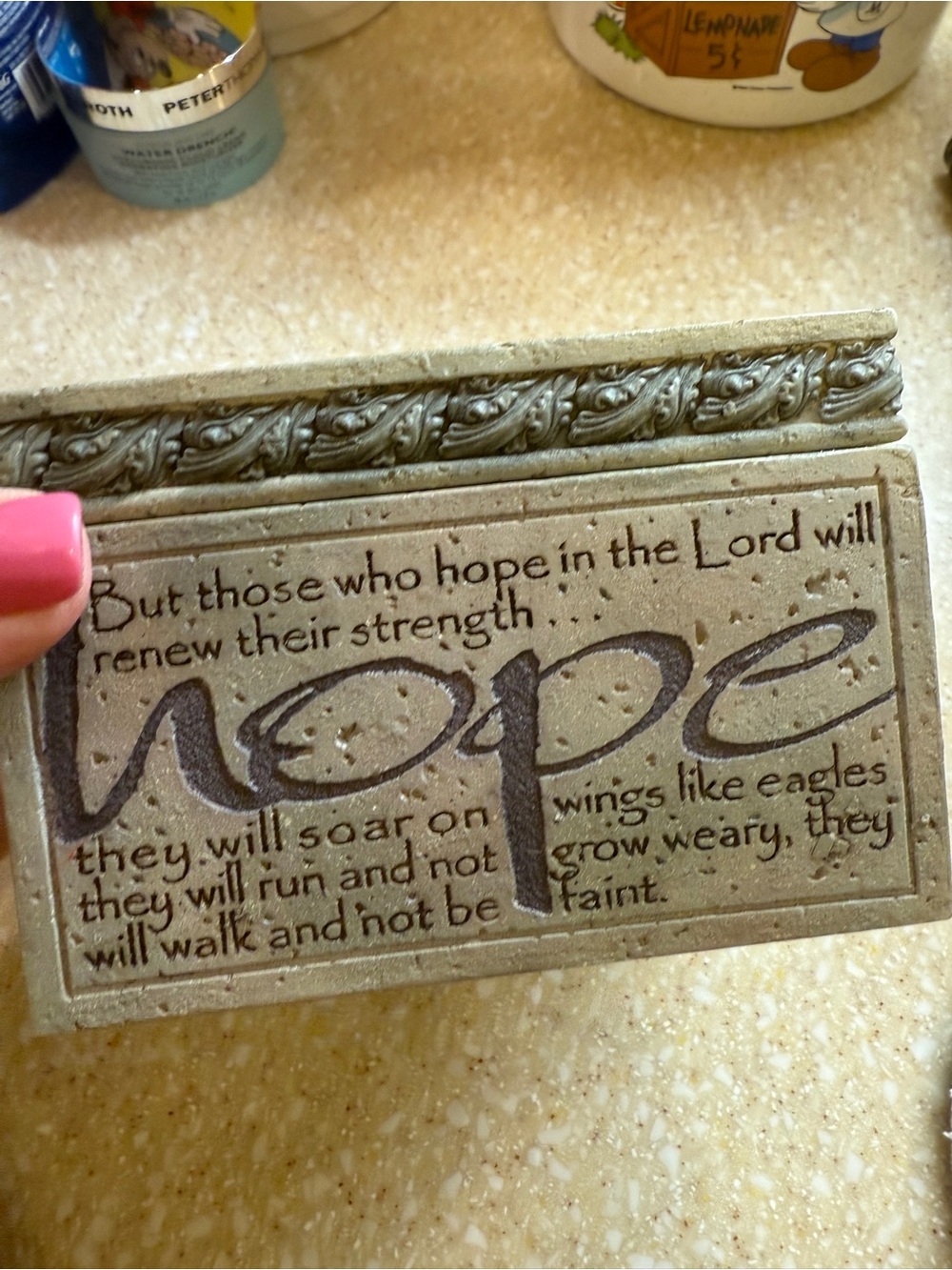 Inspirational Religious 'Hope' 2004 Demdaco by Faith Bill Stross BoxBeige/Gray